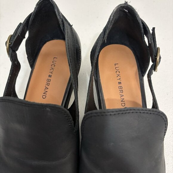 Lucky Brand Myndo Loafer Booties Pointed Toe Leather Women 6.5M - Picture 5 of 11